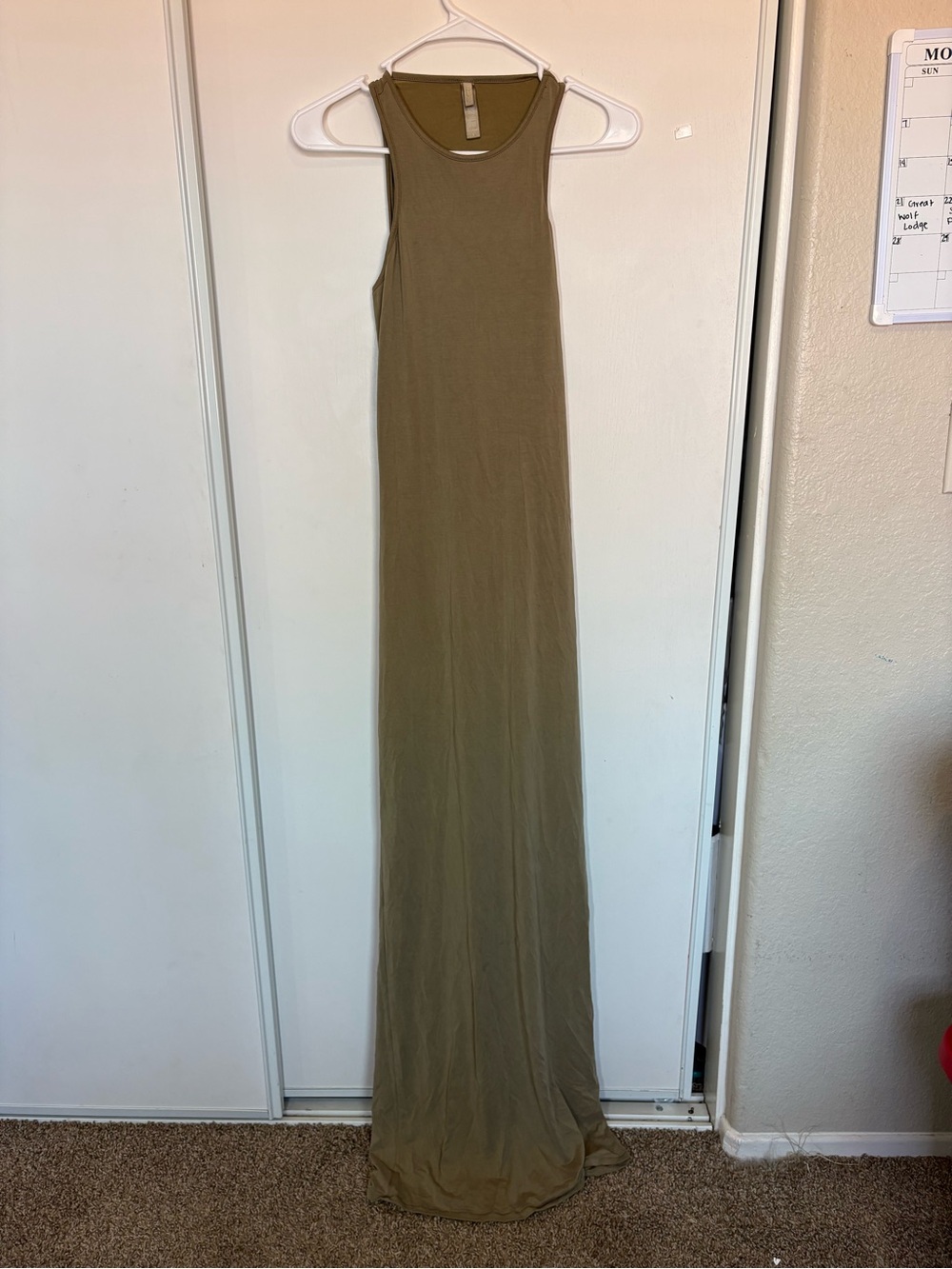 SKIMS Soft Lounge Sleeveless Long Tank Dress- Army Green Women’s Size L - Picture 2 of 9